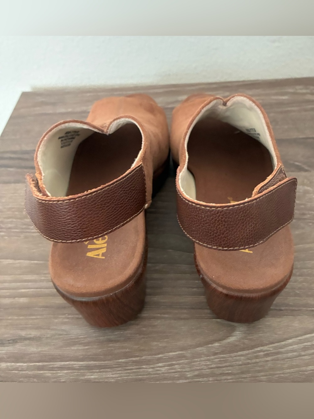Alegria Rosie Peep Toe Wedge Sandals Size 38 Brown - Picture 7 of 14
